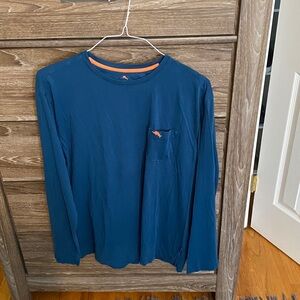 Tommy Bahama Blue Shirt with Orange Accents